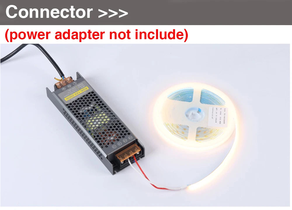 DC 12V 24V COB Strip 320Leds/M High Density RA90 White Pink Yellow Ice Blue Red Green Flexible Ribbon Rope LED Light