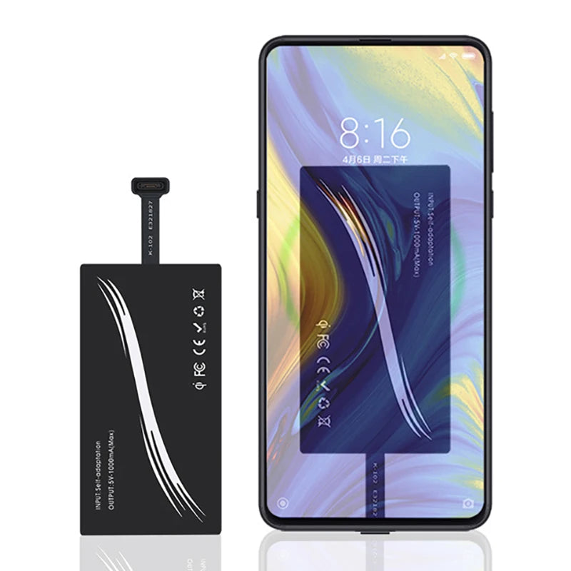 【B12B】Wireless Charger Type-C Universal Charging Receiver for Huawei P20 Pro P10 Plus Xiaomi Mi8 Mi6 for USB Type C