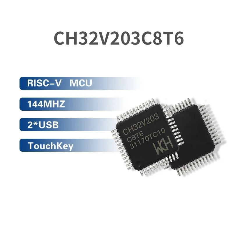 10Pcs/lot WCH CH32V203 32V203C8T6 CH32V203C8T6 Microcontroller Enhanced low-power 32-bit RISC-V core MCU