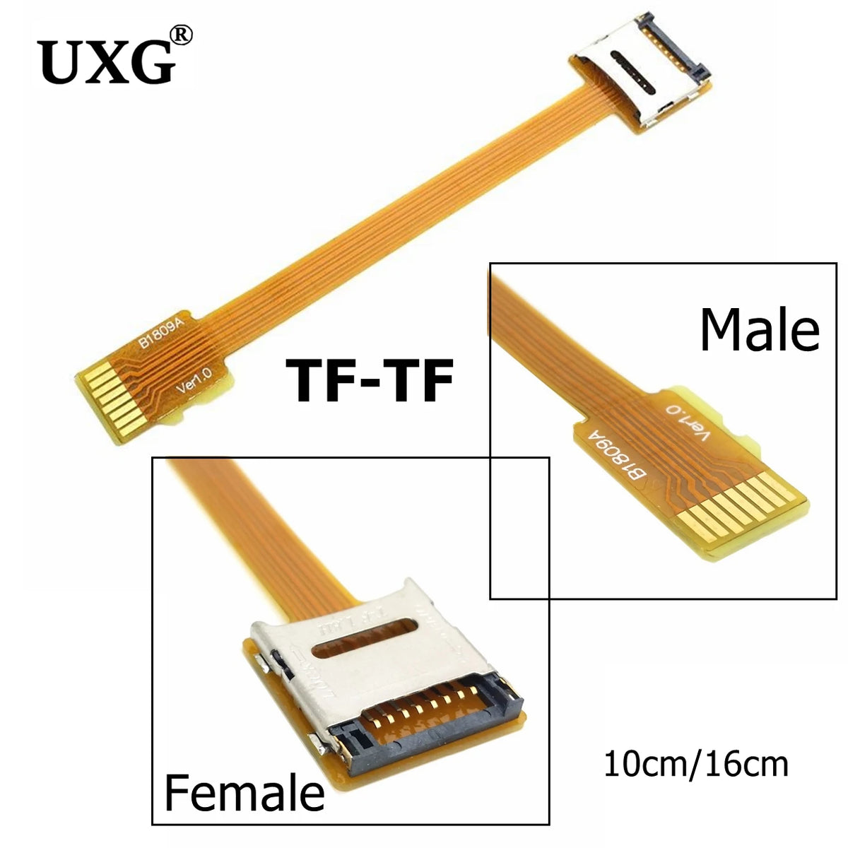 Micro SD TF to Memory Card Kit Male to Female Extension Cable Soft ribon Flat FPC Mobile Tablet Camera Extender Cable 10cm 16cm