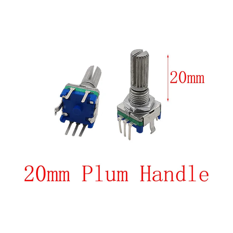 5Pcs/lot 20 Position 360 Degree Rotary Encoder EC11 Push Button 5 Pin Handle Long 15/20MM With A Built In Push Button Switch
