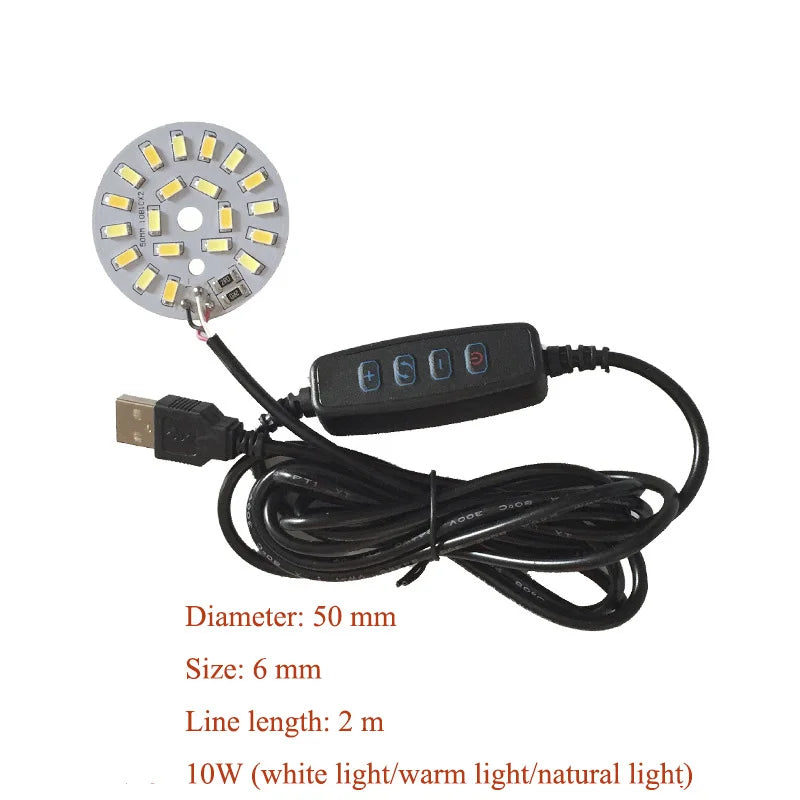 DC5V Dimmable LED Chip 5W-30W Surface Light Source SMD 5730 LED Light Beads DIY Tricolor Adjustable LED Bulb White Warm White