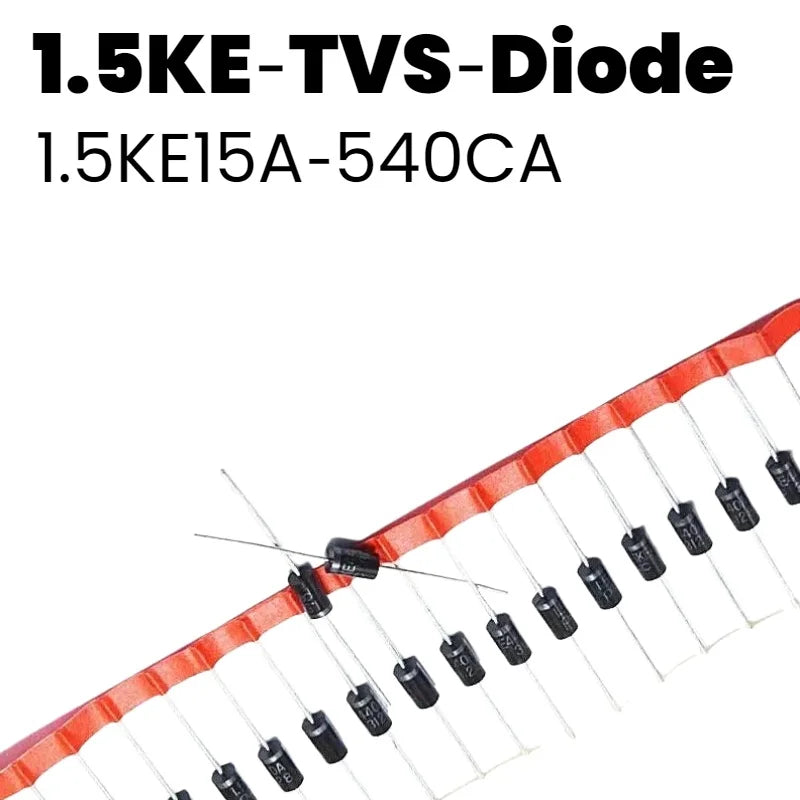 1.5KE Series TVS Diode 1.5KE15A‑36CA Unidirectional Bidirectional Transient Voltage Suppressor DO‑201AD Surge Protection Diode