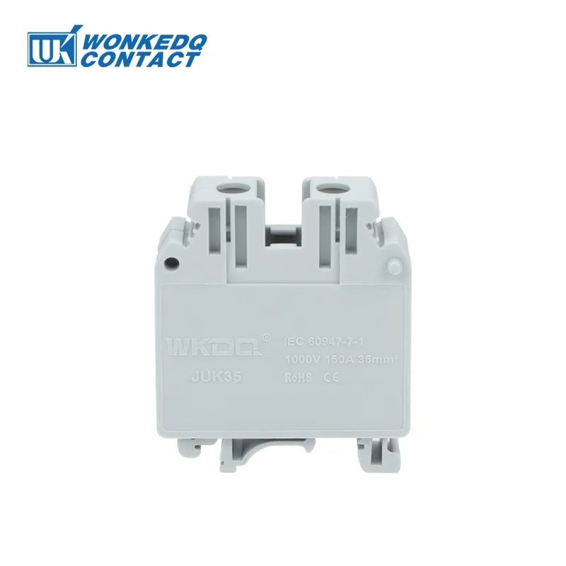 5Pcs UK35 Din Rail Terminal Block Screw 35mm² Wire Electrical Connector, Universal Feed-Through Strip Plug Connection UK 35