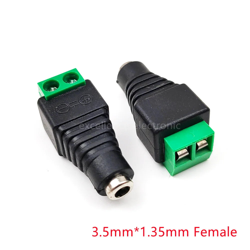 5/10Pcs Solderless DC Jack Plug Connector 3.5x1.35 5.5x2.1 5.5x2.5mm Male Female Adapter for LED Tape Surveillance Camera