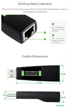 Waveshare USB RS485 E Converter, FT232RNL Isolated Bidirectional Adapter with RJ45 T568B Industrial Interface