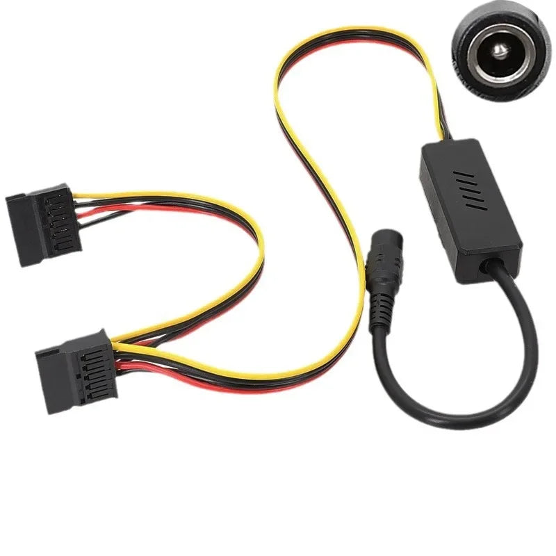 Adapter DC 5525 to Sata Molex Hard Drive Cable Plug to 2 3 4 IDE 1x2x3x4xSATA Wire Line 12V to Big 4PIN Connection Connector
