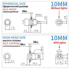 8 10 12 16 19 22mm high head small Waterproof Metal Push Button Switch LED Light Self-locking/Self-reset 3/6/12/24V