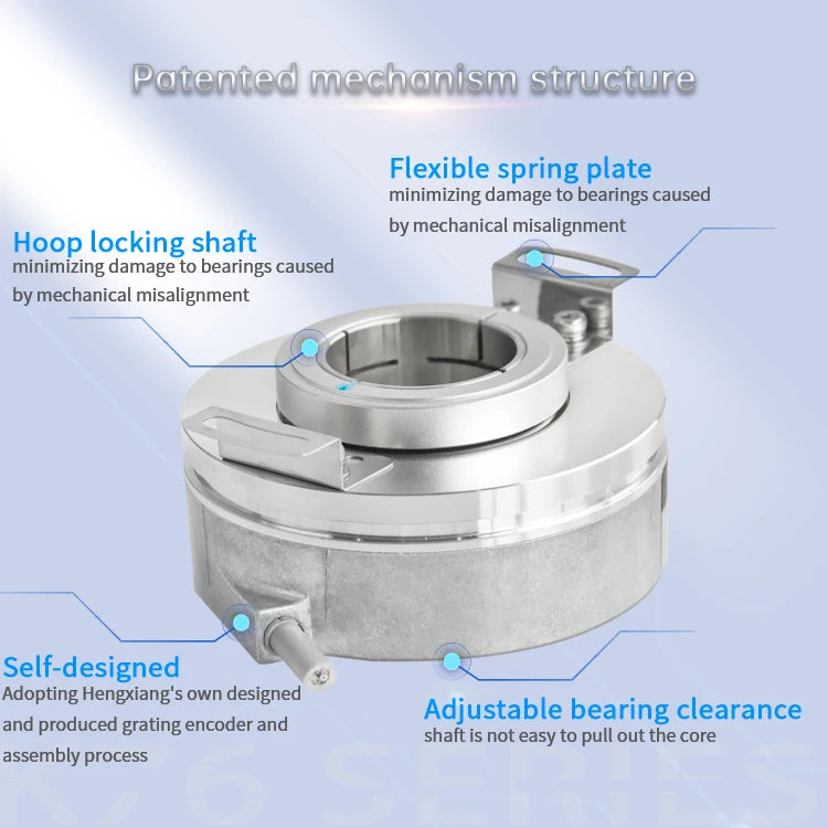 Factory Cheap Price K76 DC5-24v Incremental Encoder up to 32768 Ppr 76.5mm IP50 Protection Hollow Shaft Rotary Encoder