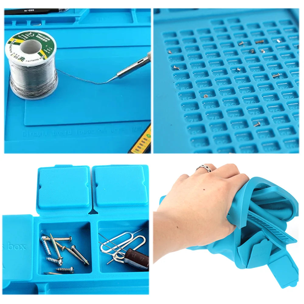 Adsorption Soldering Mat Platform Heat-Resistant Magnetic for BGA Soldering Station Silicone Repair Pad