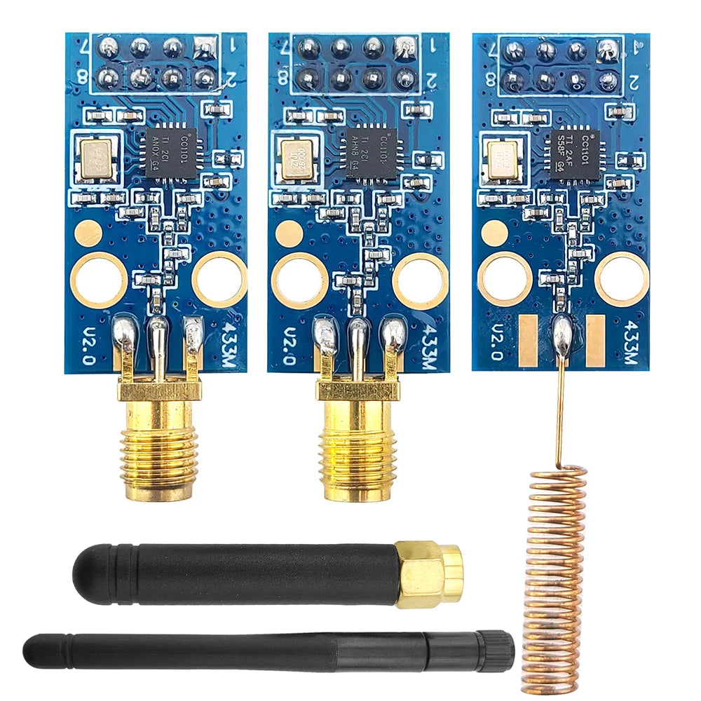 CC1101 Wireless Module 10Mbps Communication Rate 433M Data Transmission and Receiving Modules with SMA Antenna SPI Interface