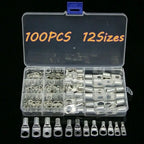 60/100/170pcs SC Bare Bolt Hole Tinned Copper Cable lugs Battery Terminal Wire Terminals Connector Suit SC10-6 SC16-8 SC25-8