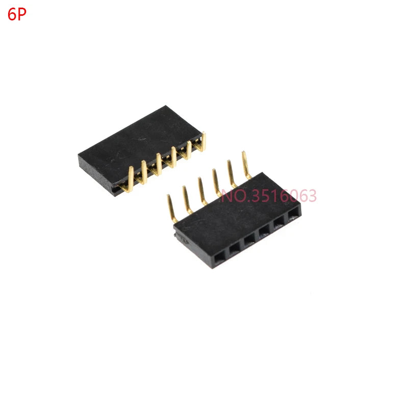 10pcs 1x/2/3/4/5/6/8/10/40 Pin Single Row Right Angle Female Pin Header 2.54mm Pitch Strip Connector Socket 3p/4p/6p/8p/20p/40p