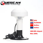 QUESCAN Sub-meter M9 NEO-M9N USB GPS GNSS Receiver NMEA 0183 Marine USB GPS Galileo BeiDou GLONASS QZSS SBAS,RTCM NMEA UBX 25Hz