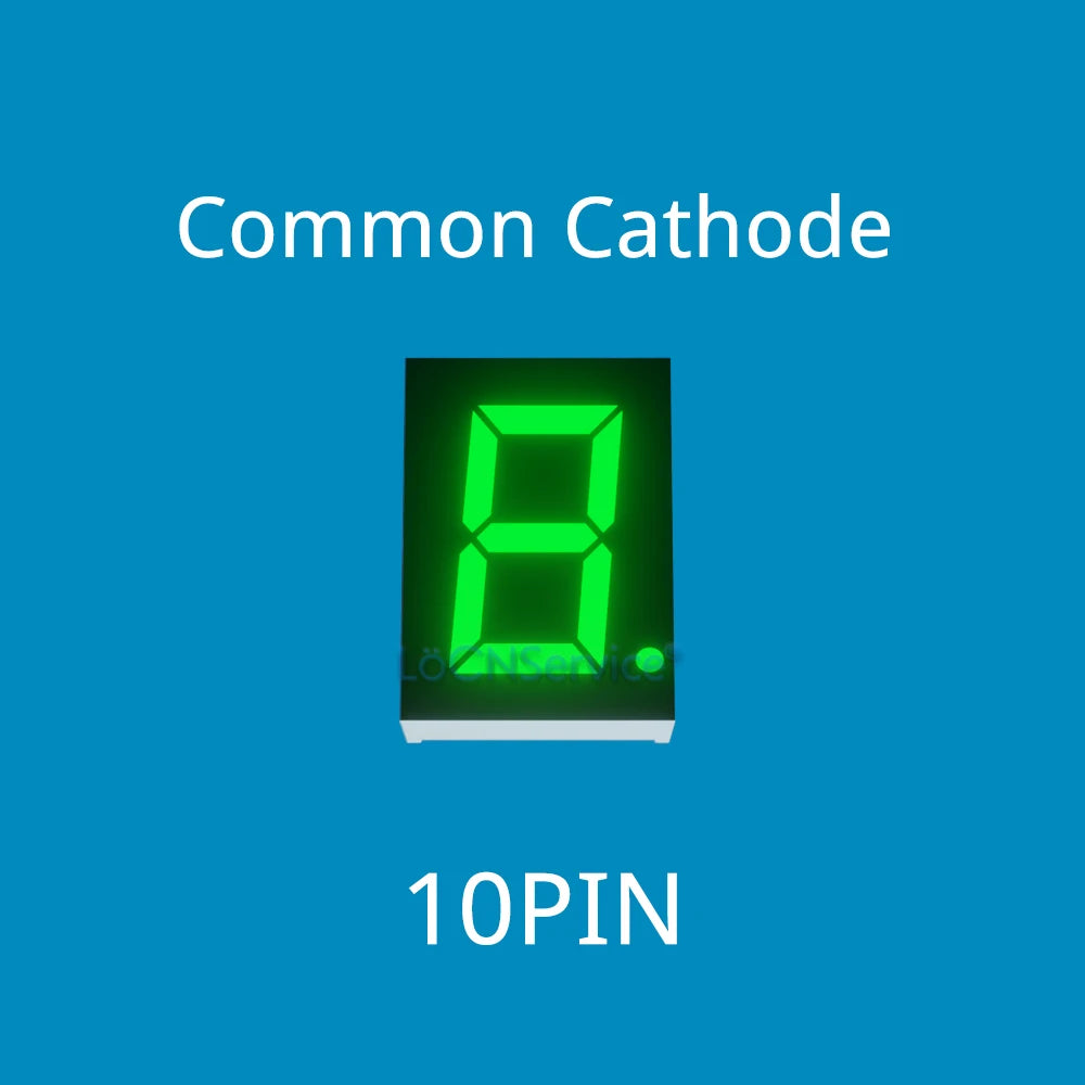 LoCNService 30PCS 0.8Inch Digital Tube LED Display 1 Bit Red Yellow Green Blue White Common Anode / Cathode 7 Segment 0.8 inch