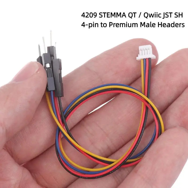 Latest 4209 STEMMA QT / Qwiic JST SH 4-pin To Premium Male Headers Connecting Cable 200mm Length