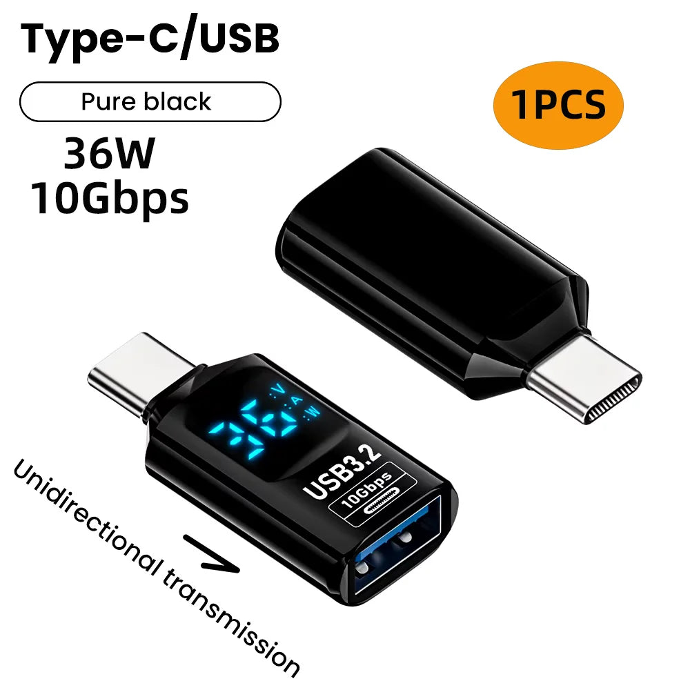 NNBILI USB 3.2 Digital Display Adapter 10Gbps USB Male TO USB Female Converter Fast Charging Data USB C Adapter For PC Laptop