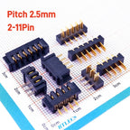 5/20 Pcs Pitch 2.5 MM 8 Positions Female Blade Socket Receptacle Male Header Battery Connector Right Angle Through Holes 7A