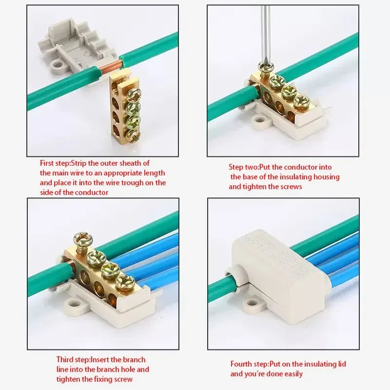 5/10PCS T-type High power branch terminal wire terminal Quick Junction Box Terminal Block Electric Cable CONNECTORS  copper
