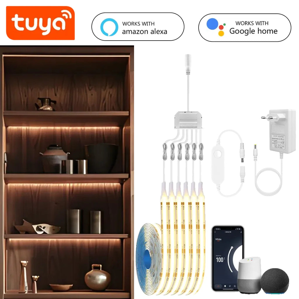 TUYA Smart COB LED Group Lighting Set 1-6PCS Work With Alexa Echo Plus Google Assistant APP Voice Control For Cabinet Showcase