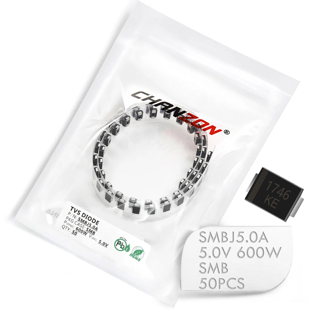 4 Values SMD TVS Diode SMAJ5.0A SMBJ5.0A SMBJ15A SMBJ18CA SMA SMB Unidirectional Channel Transient Voltage Suppessor Diodes