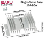 1Pcs 10A-200A New Single Phase Three Phase Solid State Relay Module Heat Sink SSR DA AA DD Aluminum Fins Radiator Din Rail Mount