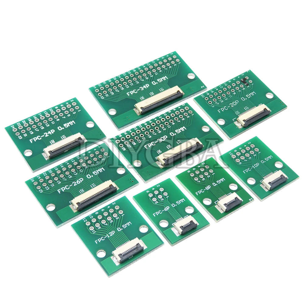 FPC FFC 0.5MM Pitch Conversion board DIY PCB board 6P 8P 10P 12P 20P 24P 26P 30P 34P 40P 50P 60P connector For Cable transfer