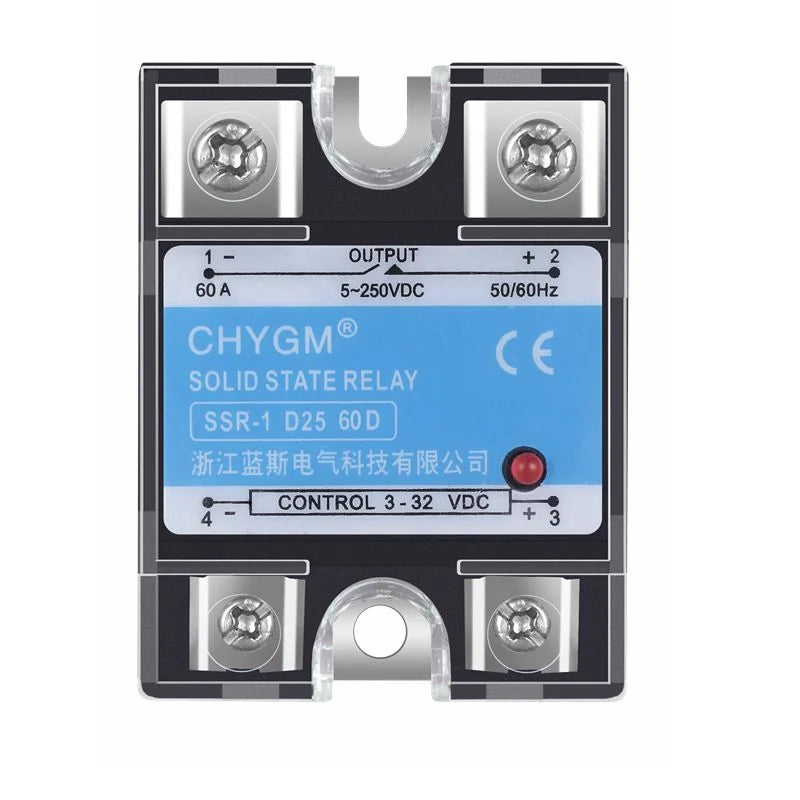 SSR-10DD/25DD/40DD/50DD/60DD/75DD/80DD/90DD DC Control DC SSR Single Phase Solid State Relay 5-220VDC 3-32VDC Solid State Relay