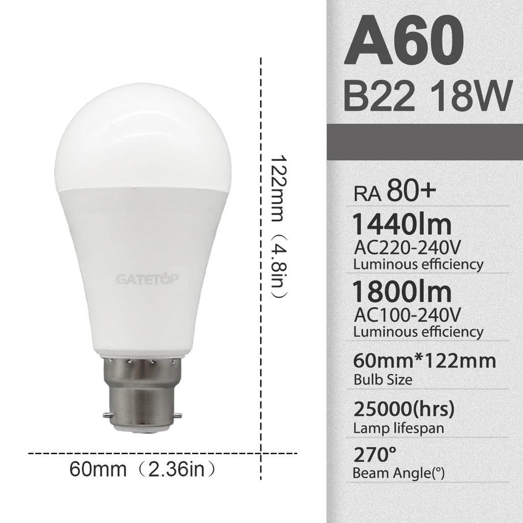 10Pack B22 LED bulb Lamp 220V 110V No flicker 8W 9W 12W 18W 24W Hight birght Warm lighting for home derection