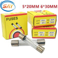 Glass Fuse  5*20MM 6*30MM  100PCS/LOT 250V 0.1A 0.2A 0.3A 0.5A 1.25A 1.5A 3.15A 6.3A 1A 2A 3A 4A 5*20 5X20  Fast Blow