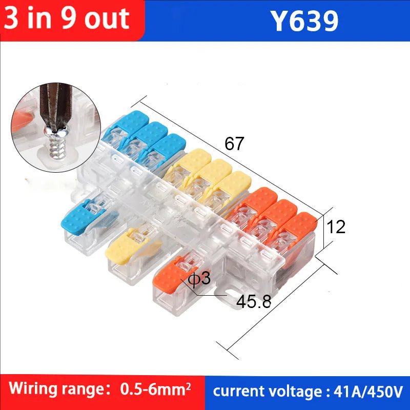 Fast Wiring Wire Connectors Splitter Terminal Blocks Quick Plug-in Connector Conductor Cable Junction Box