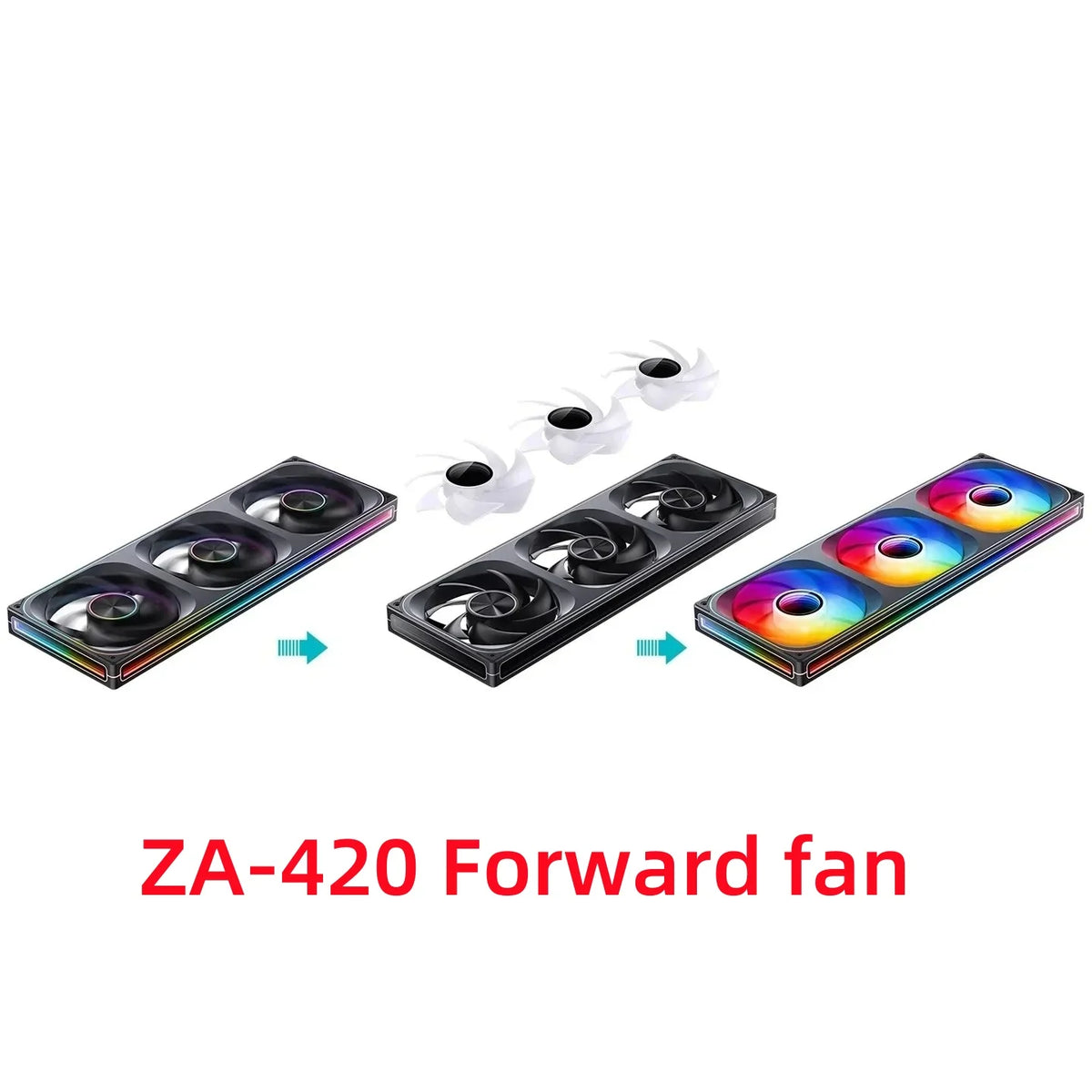 Jonsbo ZA-420/140 Computer Case Fan DIY Exchange 2 Sets Fan Blades  5V ARGB 140mm PWM Reverse Combination Cooling Fan