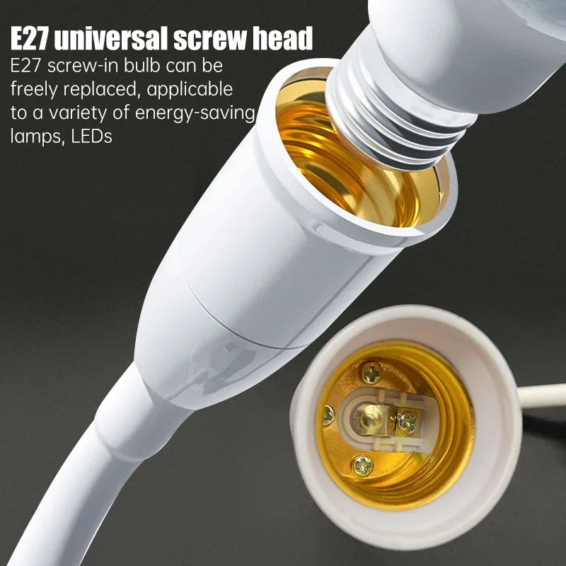 E27 Direct Plug in Swivel Head E26 LED Light Socket with Switch EU US LED Table Lamp Base Holder