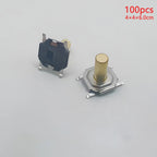 100pcs Tactile Switches 5.2x5.2 Smd Push Button 4*4*1.5mm/1.6/1.7/1.8/1.9/2/2.5/3/3.5/4/4.5/5/6/7/8/9 12V Copper Head Self-reset