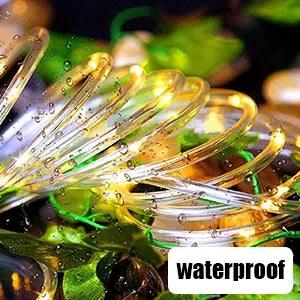 Solar Rope Lights Solar LED Light Path Deck Outdoor Garden Solar String Lights Waterproof Outdoor Lighting Strips 8 Light Modes