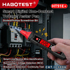 HABOTEST Digital Voltage Tester Pen HT91E+ LCD AC Voltage Detector 12-300V Live Neutral Wire Finder Flashlight  Electrical Tool