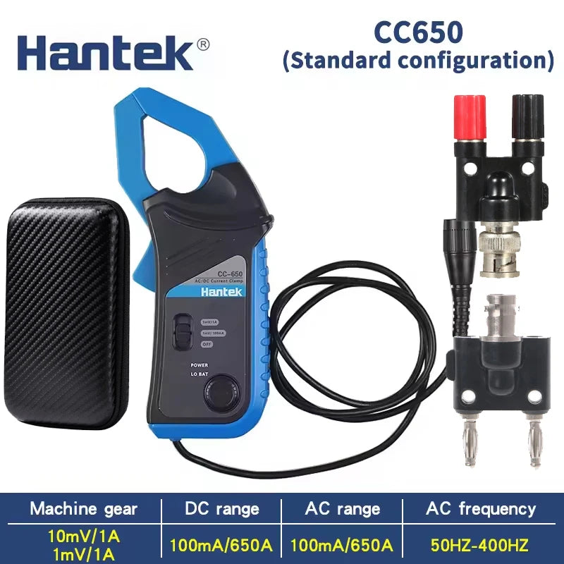 Hantek CC65 CC650 CC800 AC/DC Current Clamp Meter Transducer for Digital Multimeter Oscilloscope Probe with BNC Type Connector