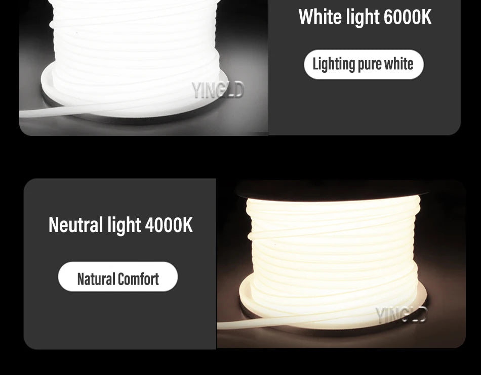 220V COB LED Strip Light High Bright Switch/Dimmable US 110v EU Plug Neon Tape Kitchen Cabinet  lighting Waterproof garden
