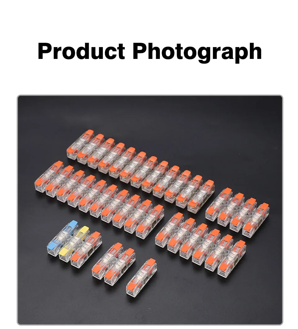 Wiring Terminal Quick Press Type Electrical Docking 2-12 Pin Screw Fixing Compact Wire Connector Push-in Type Terminal Block