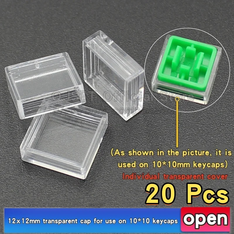20 Pcs Tactile Pushbutton Switch 12*12*7.3MM Micro Switch Pushbutton A14 A24 Pushbutton Cover 12x12x7.3MM Square Head Pushbutton