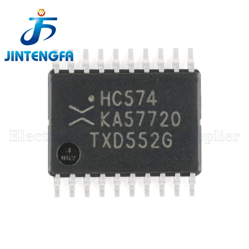 10PCS 74HC574PW TSSOP-20 74HC574PW,118 74HC574 SN74HC574PWR HC574 SMD Octal D-type Flip-flop Positive Edge-trigger 3-state IC