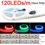 5m 12V 24V DC RGB LED Strip 30LEDs/m 60LEDs/m 96LEDs/m 120LEDs/m SMD 5050 Flexible LED Light Tape 8mm 10mm PCB for Decoration