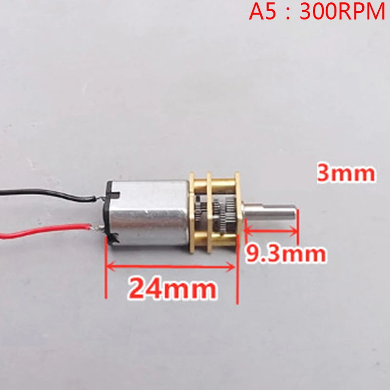 Micro Mini N20 Gear Motor DC 3V -6V 5V 28RPM 60RPM 110RPM 300RPM Slow Speed Full Metal Gearbox Reducer Electric Motor DIY Toy