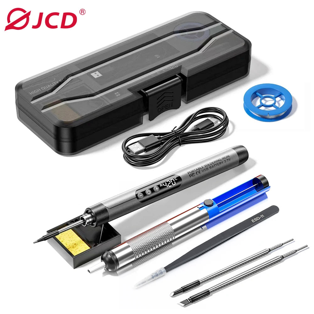 Multifunctional USB Digital Electric Soldering Iron Set Kit Intelligent 300-450℃ Temperature Adjustable Solder Iron Welding Tool