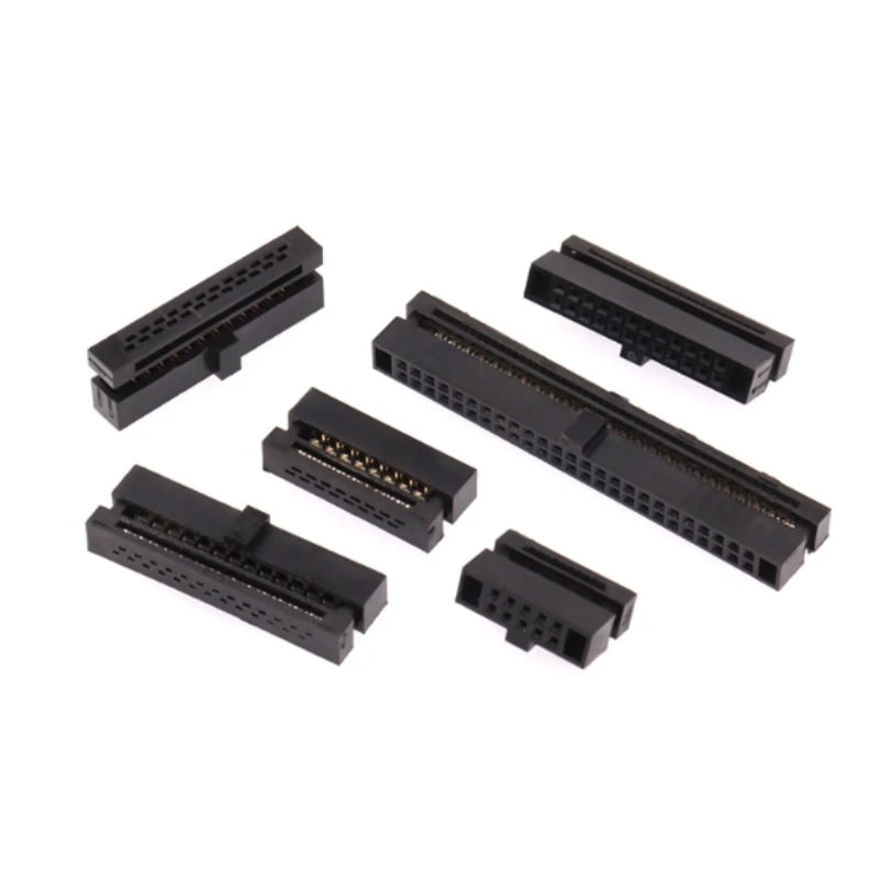 10Pcs/Lot 1.27mm Pitch FC Female Header Socket Cable Connector IDC 6P 8 10 12 14 16 20 24 26 30 34 40 50 Pin