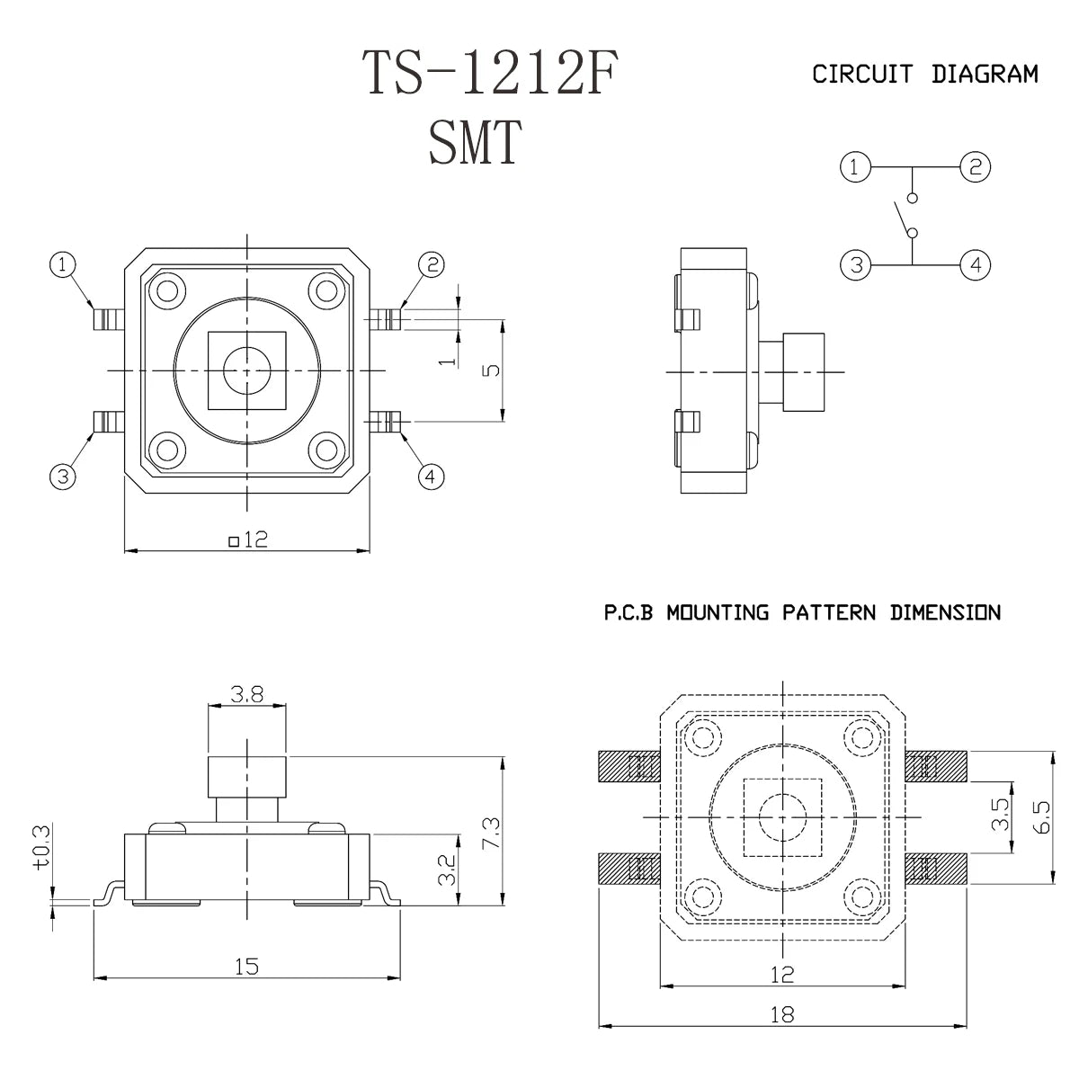 10 Sets Momentary Tactile Button 4PIN SMT/DIP 12X12mm H=9.8/9/16.8mm With Cap Tact Switch Push Button Switch Micro Key Button