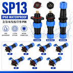 5/10/100 Sets SP13 2/3/4/5/6/7/9 Pin Connector IP68 Waterproof Aviation Plug Socket Male Female Panel Mount Connectors