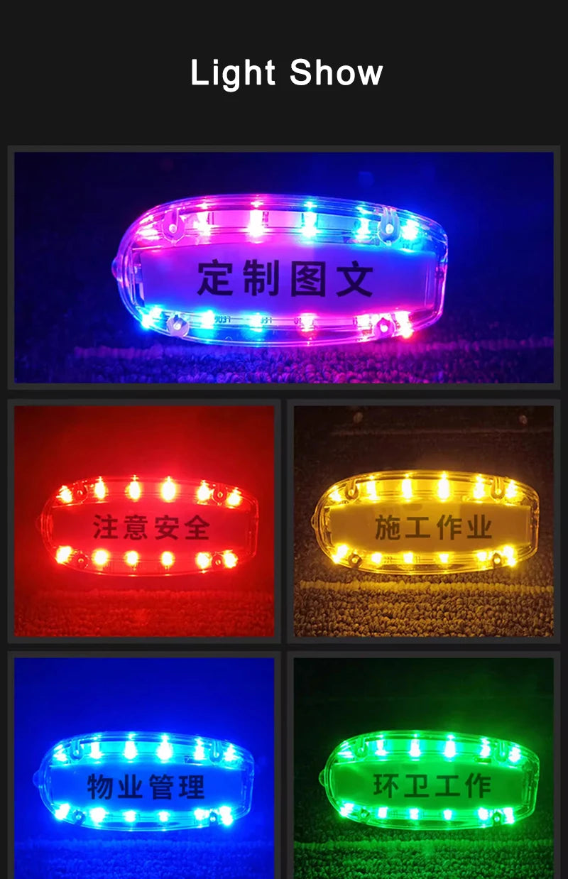 Blue Red Yellow Red Green Color LED Flashing Shoulder Lamp Light Alarm Patrol Warning