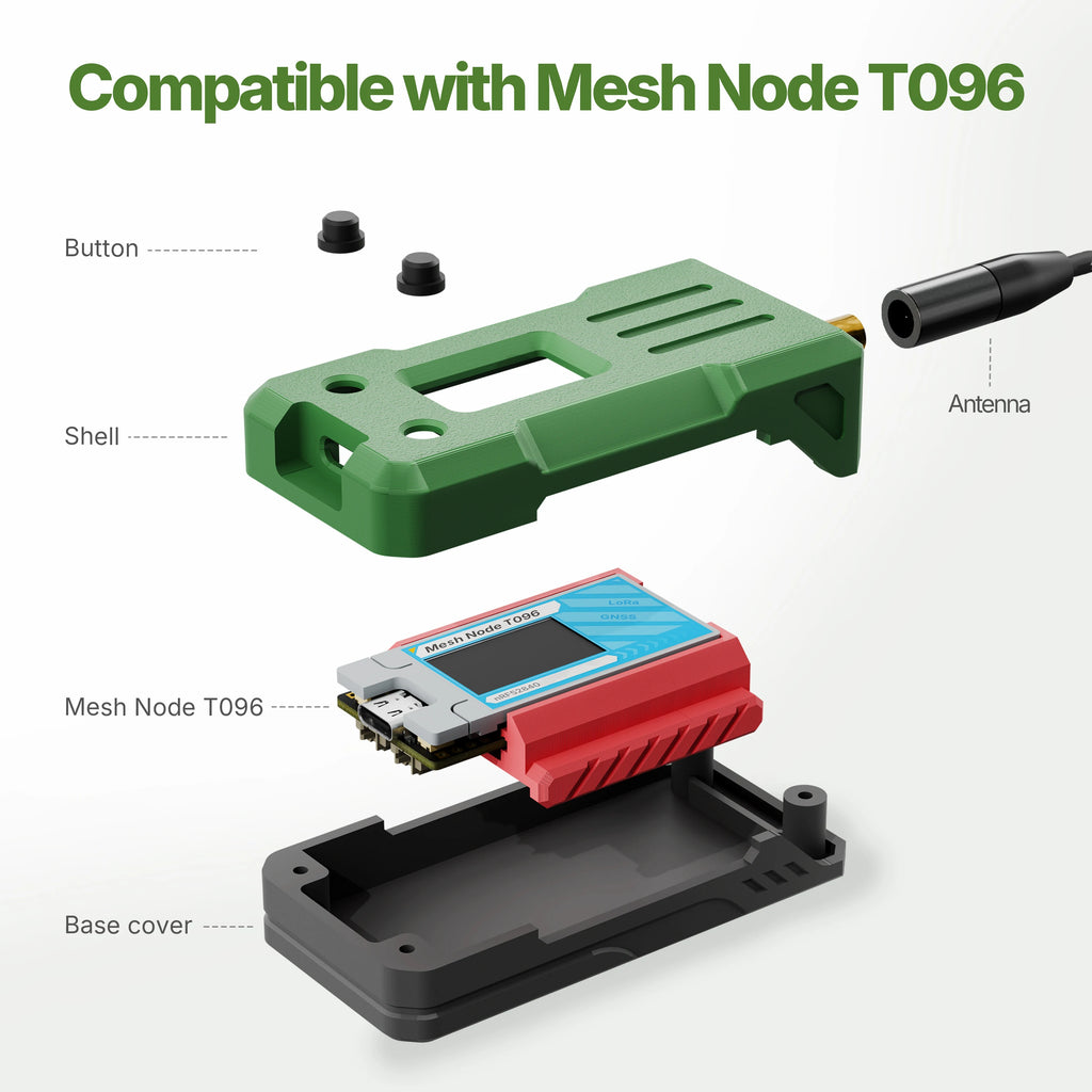 Heltec Mesh Node T096 Case Kit nRF52840 SX1262 LoRa Tracker Ultra-low Power BLE GNSS 28dBm Meshtastic MeshCore Excluded Battery