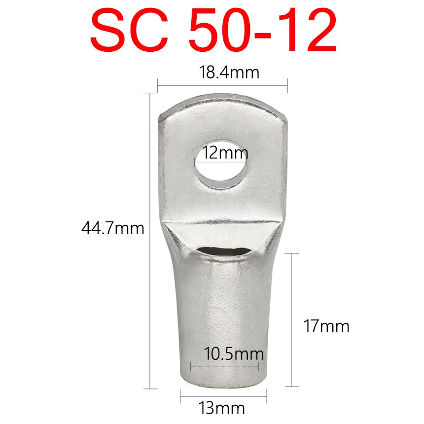SC 1.5-120mm2 SC1.5/2.5/4/6/10/16/25/35/50/70/95/120 Copper Battery Bolt Screw Hole Ring Connector Wire Cable Lug Crimp Terminal